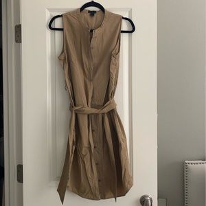 J. Crew button up, tie-waist shirt dress, size S